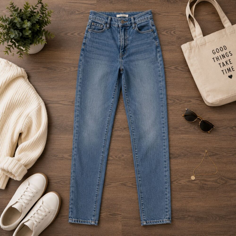PacSun Women’s Denim Jeans Size 25 (26x27) Jean Cotton Light Wash (925)